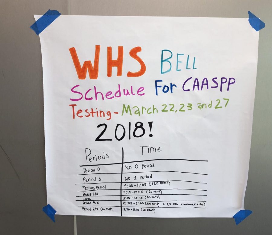 CAASP schedule is posted in the I-Wing for students.