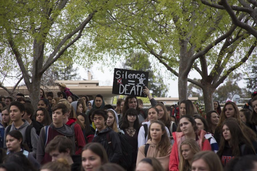 Students protest gun violence during the #ENOUGH Walkout.