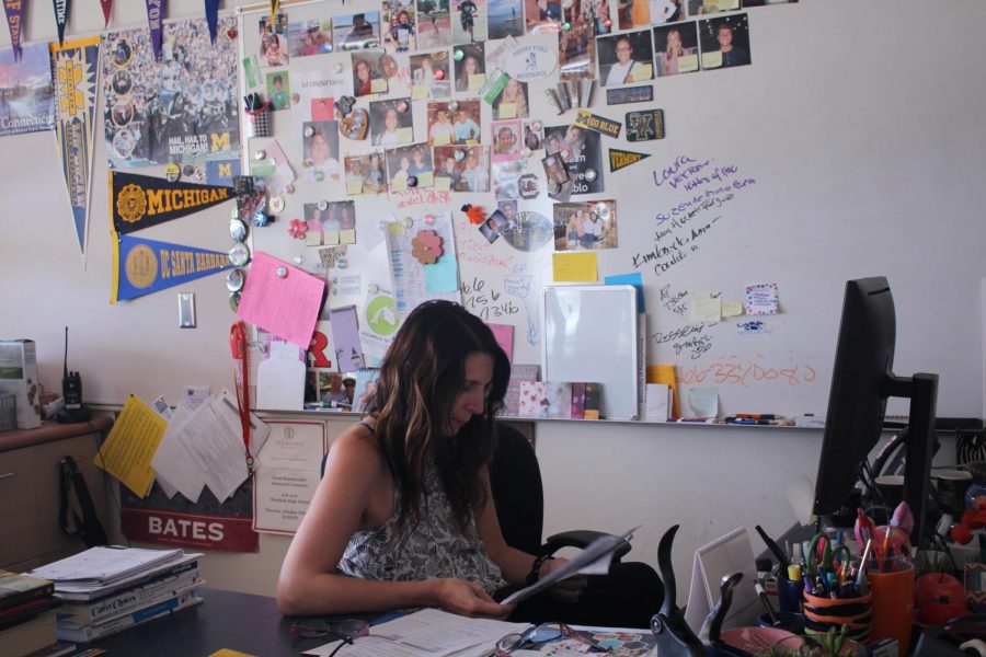 Ms. Matavulj at her desk in D-9. 