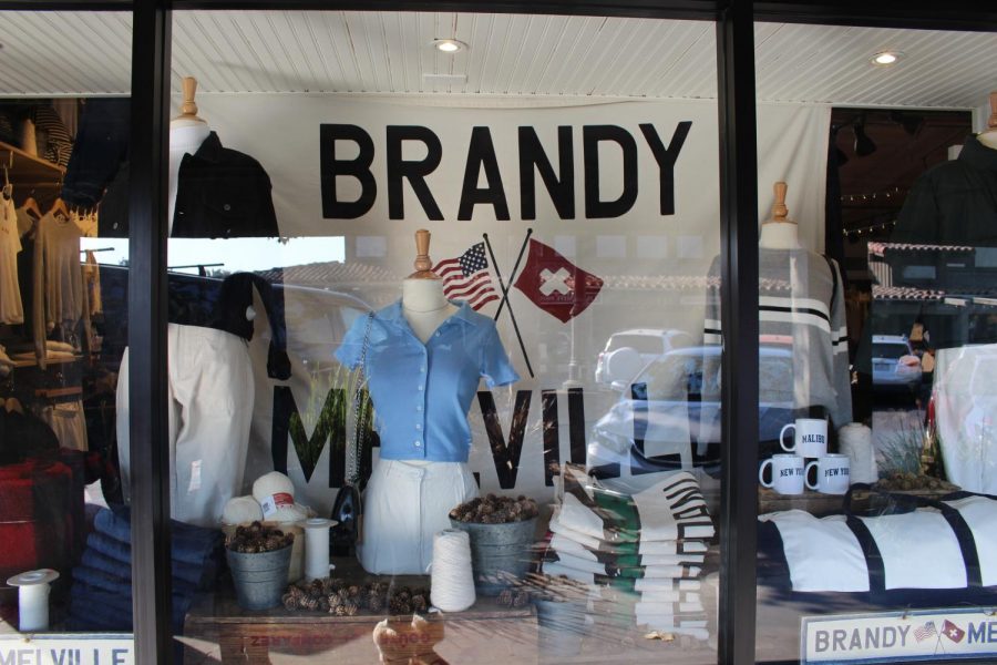 The storefront of Brandy Melville, a very popular girls clothing store