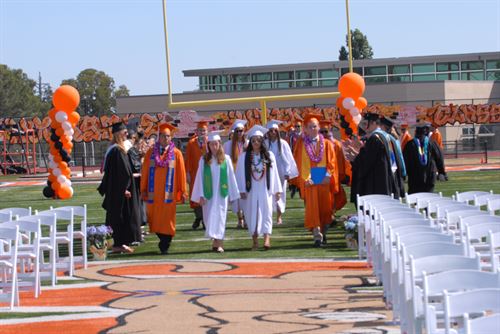 Woodside seniors making their way to graduation.
