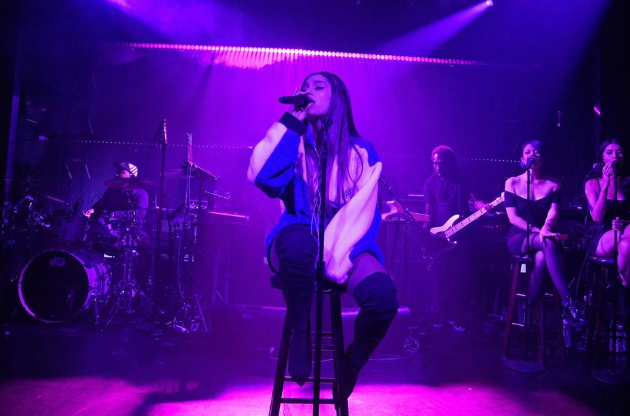Ariana Grande performs songs off her fourth studio album Sweetener at the Sweetener Sessions.