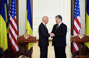Joe Biden meets with the former president of Ukraine, Petro Poroshenko.