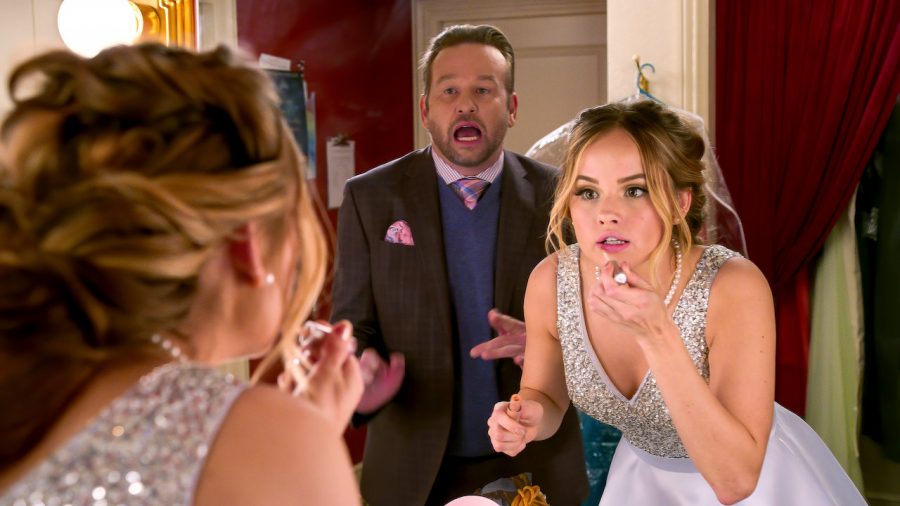 Patty Bladell touches up her makeup during a pageant competition.