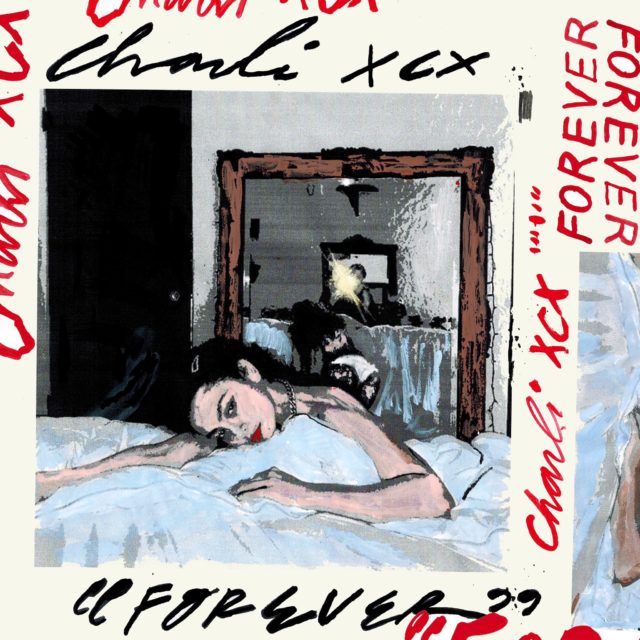 Charli XCX posted three interpretations of the same photograph to go with her song Forever. This version was painted by Seth Bogart.