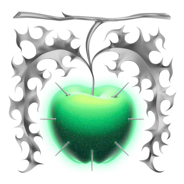 The cover art and title for “Apple” are inspired by the ways simple concepts and designs can carry several different connotations. 