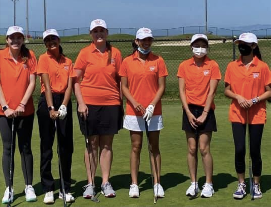 The newly formed Girls Golf team practices Monday through Friday.