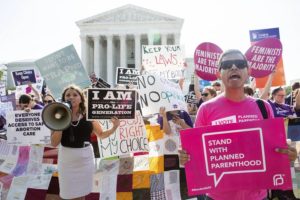 Protesters on both sides of the abortion debate rally outside the U.S. Supreme Court in 2016