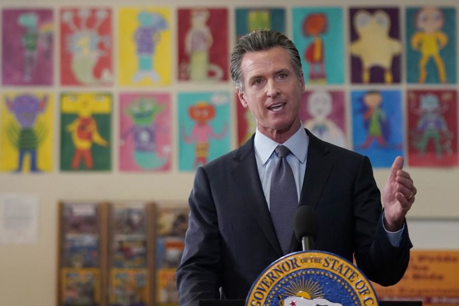 Governor+Gavin+Newsom+talks+about+the+new+CA+vaccine+mandate+that+will+take+place+next+year.