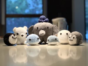 Woodside senior Mia Hua loves crocheting and has created a collection of crocheted stuffed animals.