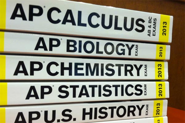 AP textbooks and study guides can be found in the Woodside Library.
