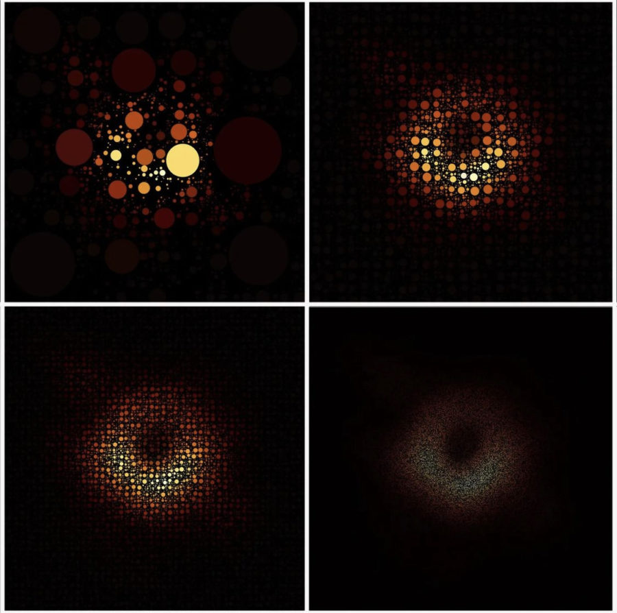 Dickman uses code to create a pixelated version of the first image of a black hole! 