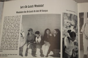 The 1996-97 yearbook is filled with photos and descriptions depicting the time when students had district permission to leave and re-enter campus during lunch.