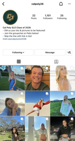 California Polytechnic State University, San Luis Obispo, like most other universities, has an Instagram page for students admitted to the class of 2026. 
