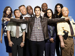 The cast of Brooklyn Nine-Nine, an episodic cop comedy. 