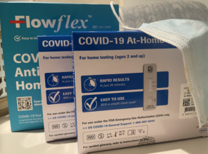 To prevent the spread of COVID-19, if you’re experiencing symptoms wear a mask or take a COVID-19 test.