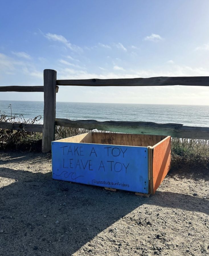 Surfriders Clubs take a toy, leave a toy box promotes reusing and recycling among beach-goers to fight climate change.
