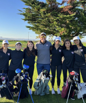 Girls Golf Team with Coach Chris Dawkins @woodsideathleticboosters