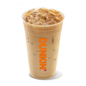 An iced latte from Dunkin, the top pick for local coffee