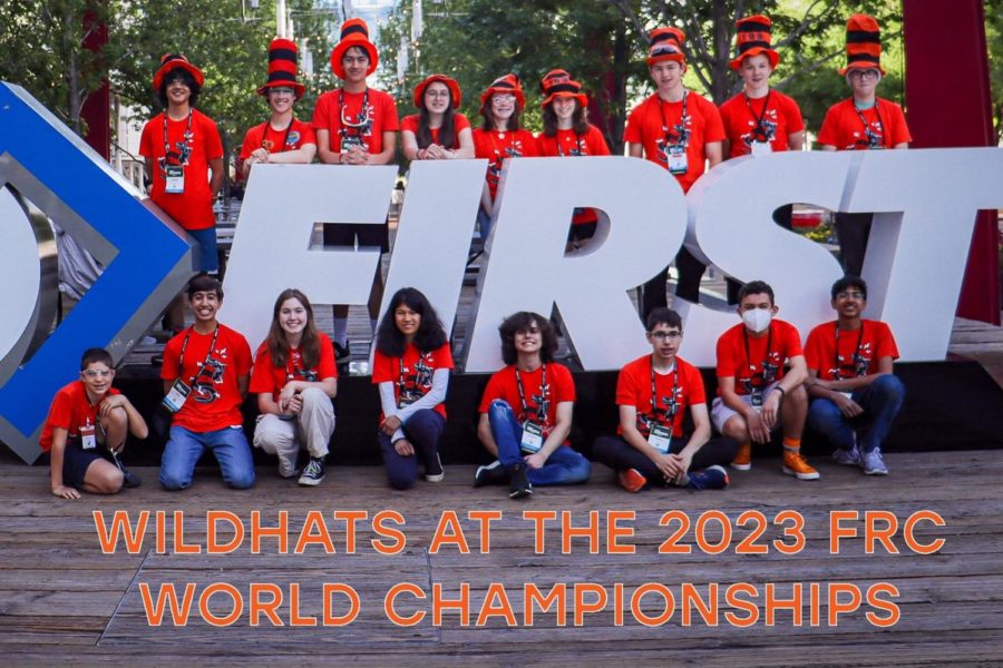 Wildhat members stood outside the FIRST arena as they prepared for Worlds in Houston.