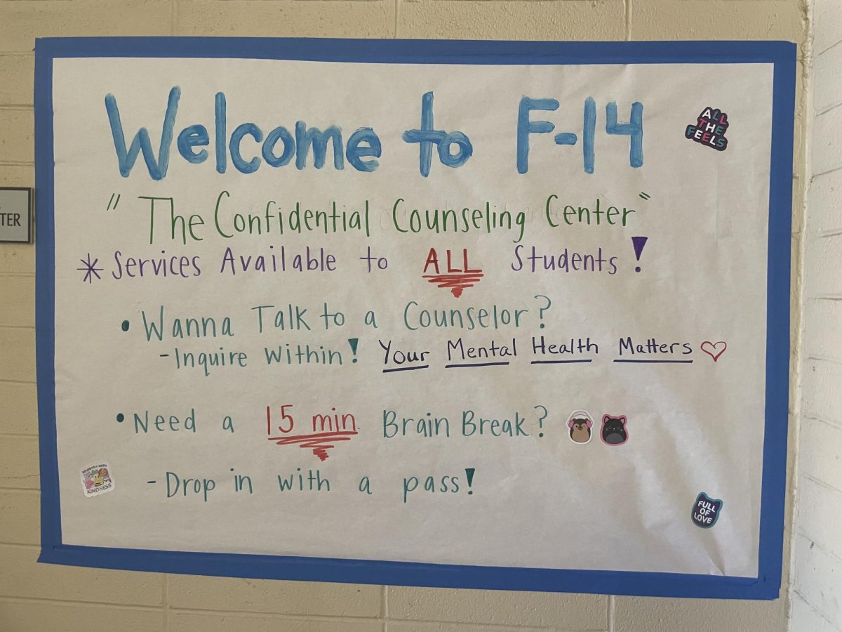 F-14 is an open, friendly place for students to come for mental health support.