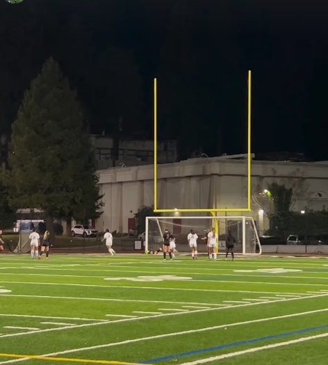 The girls JV soccer team plays a tough match against Saint Francis High School.