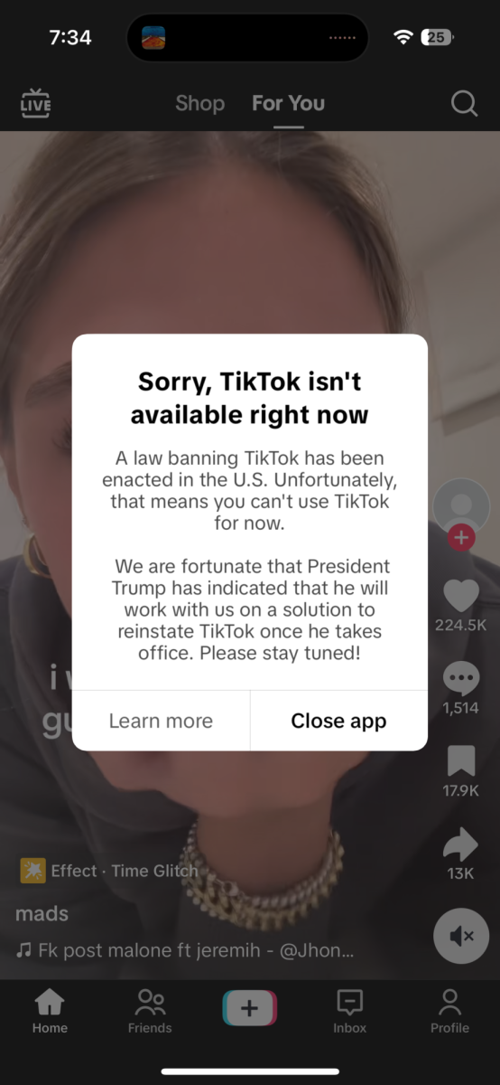 This is the notification that TikTok users in the U.S. received the moment the ban hit.   