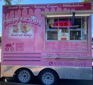  Outside of the Crepelicious Food Truck at Red Morton Community Park. 
