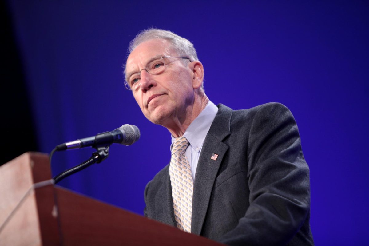 Senator Chuck Grassley speaking, who has served in the Senate since 1981