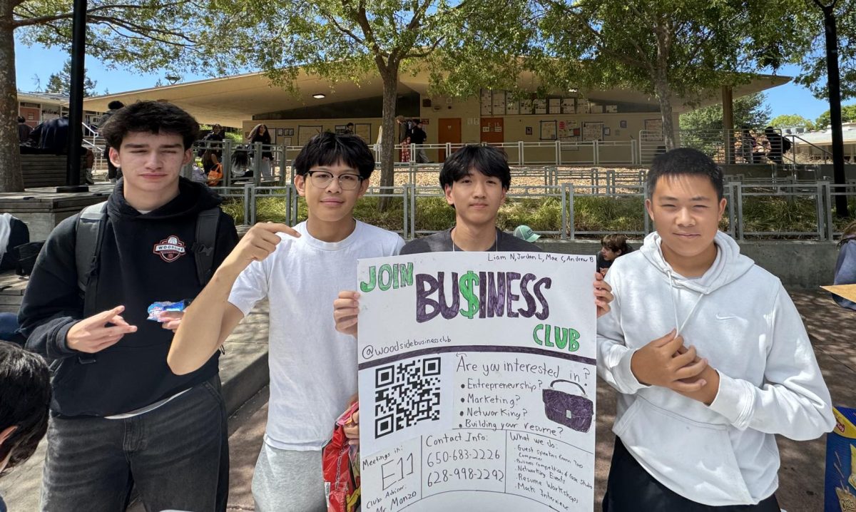 Business club, a new club at Woodside High School, at club rush.