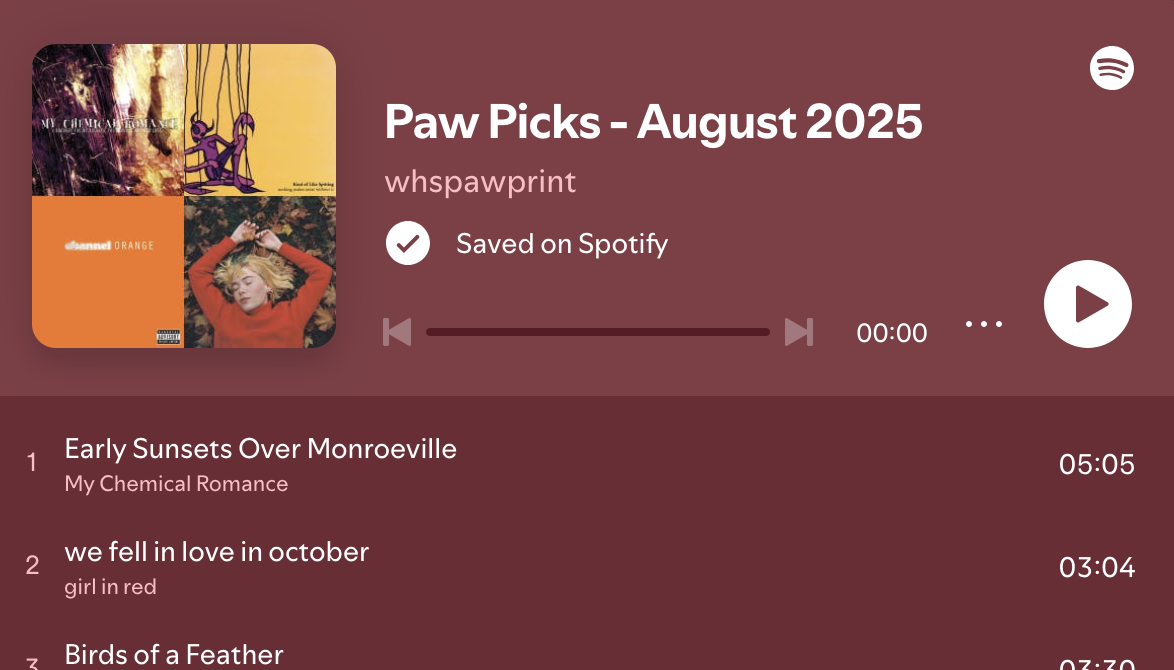 Paw Picks: Our August Playlist