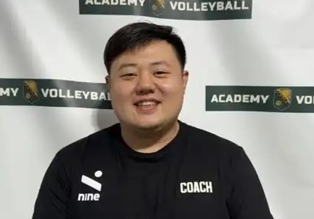 Coach Brendan Wang with Academy Volleyball. This is his first year as the head coach of Woodside's girls varsity volleyball team.