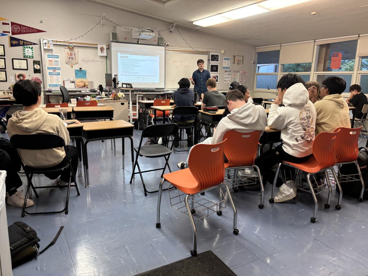 Woodside students learning about test taking skills at the SAT prep course.