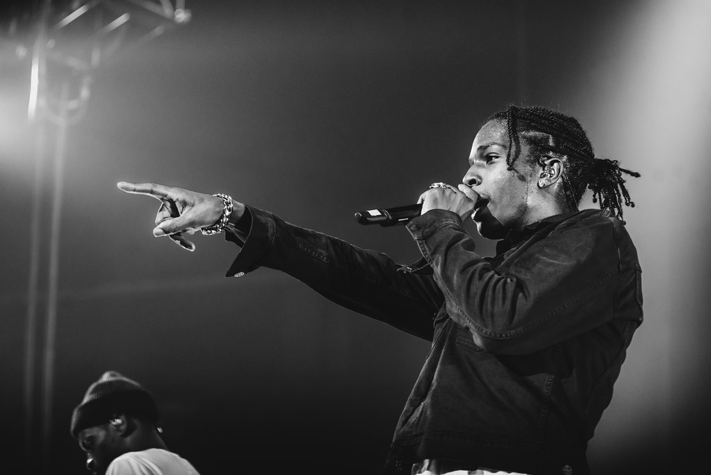 A$AP Rocky performing a live concert at Forest National Bruxelles in Belgium. 
