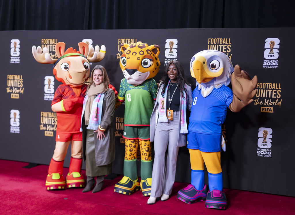 The three mascots for the 2026 World Cup, one from each of the competition's host countries: Mexico, the United States of America and Canada. 