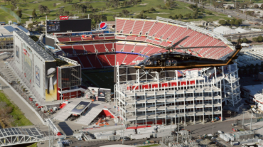 Drone shot of Levi’s Stadium, the location where Super Bowl LX was played.