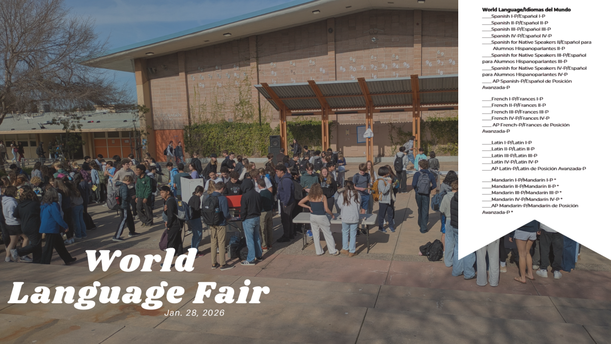 Woodside's World Language Fair attracted a large group of diverse students.