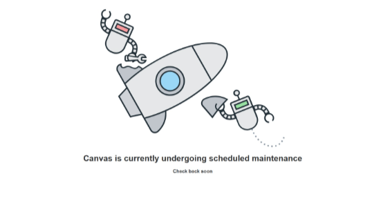 What the Canvas page displayed when students logged in during the shutdown.